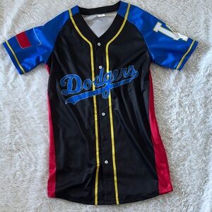 Dodgers Baseball Shirt - Black, Blue, Red